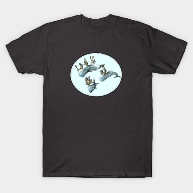 Whale Castles T-Shirt by natearts